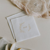Minimal-Leaf-Gold-Foil-Monogramm-Hochzeit Servietten Mit Folie