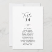 Minimal leaf graue Tischnummer Sitzkarten (Vorderseite)