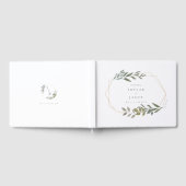 Minimal Leaf Greenery & Gold Geometric Terrarium Gästebuch (Voll)