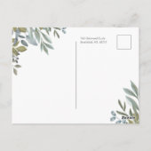 Minimal Leaf Greenery & Gold Geometric Terrarium Postkarte (Rückseite)