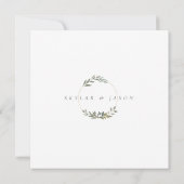 Minimal Leaf Greenery & Gold Geometric Terrarium Save The Date (Rückseite)