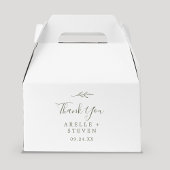 Minimal Leaf | Olive Green Thank You Wedding Geschenkschachtel