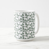 Minimal Leaf Seamless Pattern | Elegant Botanical  Kaffeetasse (VorderseiteRechts)