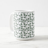 Minimal Leaf Seamless Pattern | Elegant Botanical  Kaffeetasse (Vorderseite Links)