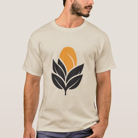 Minimal Leaf Sun Nature Growth Eco Friendly Tee (Vorderseite)