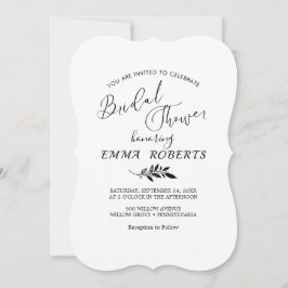 Minimal Leaf Terracotta Bridal Dusche Einladung