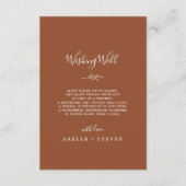 Minimal Leaf Terracotta Hochzeit wünschend gut Begleitkarte (Vorderseite)