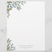 Minimal Leaf Wasserfarben Weide & Foliage (Vorderseite)