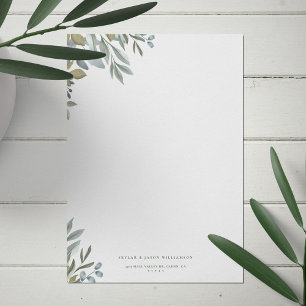 Minimal Leaf Wasserfarben Weide & Foliage