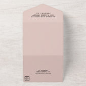 Minimal leicht rot und schwarz Hochzeit All In One Einladung (Außenbereich)