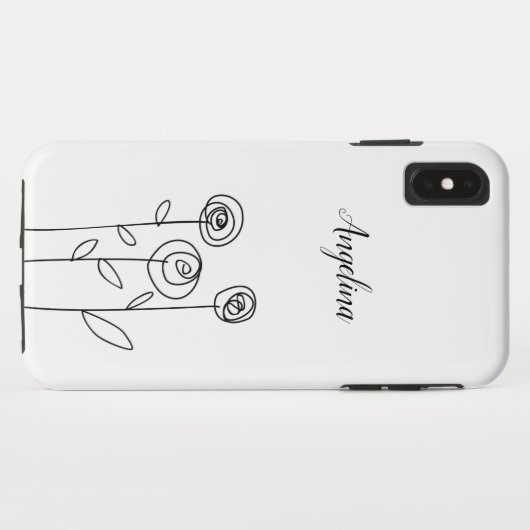 Minimal leicht Zeichnend Blume Case-Mate iPhone Hülle (Rückseite (Horizontal))