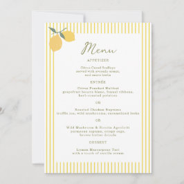 Minimal Lemon Amalfi Coast 5x7 Wedding Menu Card Einladung