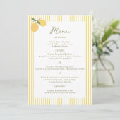 Minimal Lemon Amalfi Coast 5x7 Wedding Menu Card Einladung (Stehend Vorderseite)