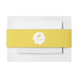 Minimal Lemon Amalfi Coast Monogram Wedding Einladungsbanderole