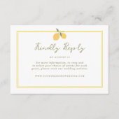 Minimal Lemon Amalfi Coast QR Code Wedding RSVP Begleitkarte (Vorderseite)