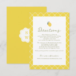 Minimal Lemon Amalfi Coast Wedding Directions Card Begleitkarte