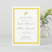 Minimal Lemon Amalfi Coast Wedding Invitation Einladung (Stehend Vorderseite)