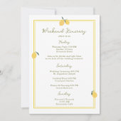 Minimal Lemon Amalfi Coast Wedding Itinerary Card Einladung (Vorderseite)