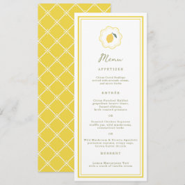Minimal Lemon Amalfi Coast Wedding Menu Card Einladung