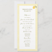 Minimal Lemon Amalfi Coast Wedding Program Card Einladung (Rückseite)
