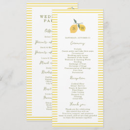 Minimal Lemon Amalfi Coast Wedding Program Card Einladung