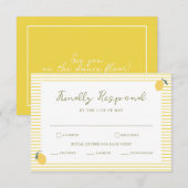 Minimal Lemon Amalfi Coast Wedding RSVP Card Begleitkarte (Vorne/Hinten)