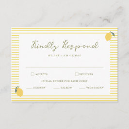 Minimal Lemon Amalfi Coast Wedding RSVP Card Begleitkarte