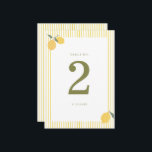 Minimal Lemon Amalfi Coast Wedding Table Number Einladung<br><div class="desc">Minimal Lemon Amalfi Coast wedding table number designed for a bright Italian summer wedding reception. This cheerful Mediterranean-inspired table décor blends preppy minimalism with Amalfi citrus aesthetics, perfect for the modern coastal bride planning a sunny destination celebration. Pair with lemon centerpieces, linen table runners, and blue Mediterranean accents for a...</div>