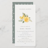 Minimal Lemon Boho Botanische Paare Dusche einlade Dankeskarte (Vorne/Hinten)
