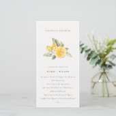 Minimal Lemon Boho Botanische Paare Dusche einlade Dankeskarte (Stehend Vorderseite)