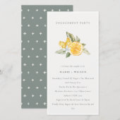 Minimal Lemon Boho Botanische Verlobung laden Dankeskarte (Vorne/Hinten)