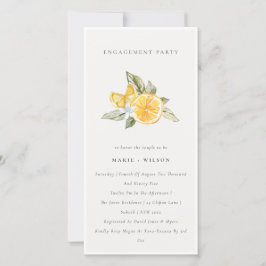 Minimal Lemon Boho Botanische Verlobung laden Dankeskarte