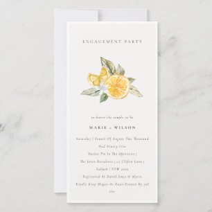 Minimal Lemon Boho Botanische Verlobung laden Dankeskarte