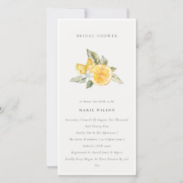 Minimal Lemon Botanical Boho Brautparty Einladung