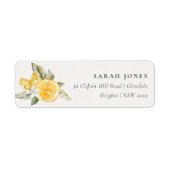 Minimal Lemon Botanical Boho Foliage Adressetikett (Vorne)
