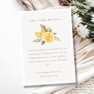 Minimal Lemon Botanical Boho Hochzeiten Details Begleitkarte