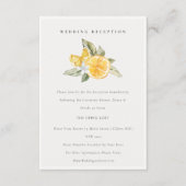 Minimal Lemon Botanical Boho Hochzeitsempfang Begleitkarte (Vorderseite)