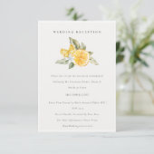 Minimal Lemon Botanical Boho Hochzeitsempfang Begleitkarte (Stehend Vorderseite)