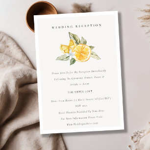 Minimal Lemon Botanical Boho Hochzeitsempfang Begleitkarte