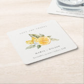 Minimal Lemon Botanical Boho Liebe Dank Hochzeit Rechteckiger Pappuntersetzer (angewinkelt)