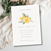 Minimal Lemon Botanical Boho Wedding RSVP Karte