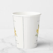 Minimal Lemon Botanische Leafy Boho Brautparty Pappbecher (Rechts)