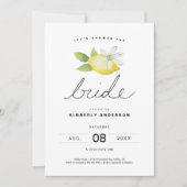 Minimal Lemon Bridal Dusche Einladung (Vorderseite)