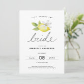 Minimal Lemon Bridal Dusche Einladung (Stehend Vorderseite)