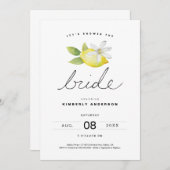 Minimal Lemon Bridal Dusche Einladung (Vorne/Hinten)
