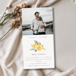 Minimal Lemon Fauna Foto Brautparty laden Dankeskarte