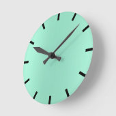 Minimal Lemon Mint Aqua Ombre Black Urban Runde Wanduhr (Winkel)