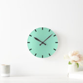 Minimal Lemon Mint Aqua Ombre Black Urban Runde Wanduhr (Zuhause)
