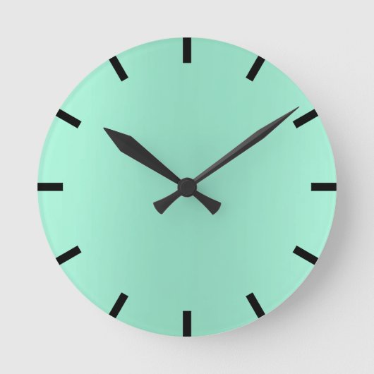 Minimal Lemon Mint Aqua Ombre Black Urban Runde Wanduhr (Vorderseite)
