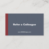 Minimal Lesen Sie eine Colleague Gray White Red Empfehlungskarte (Vorderseite)